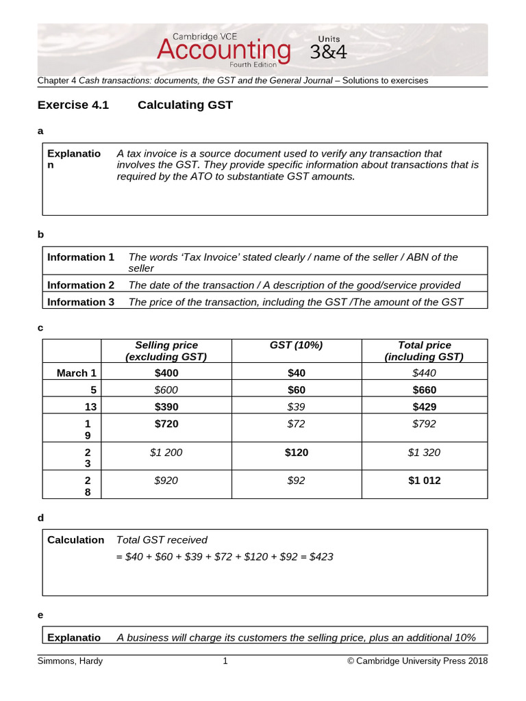 Ch04CashTransactions Exercise Solutions | PDF | Debits And Credits | Banks