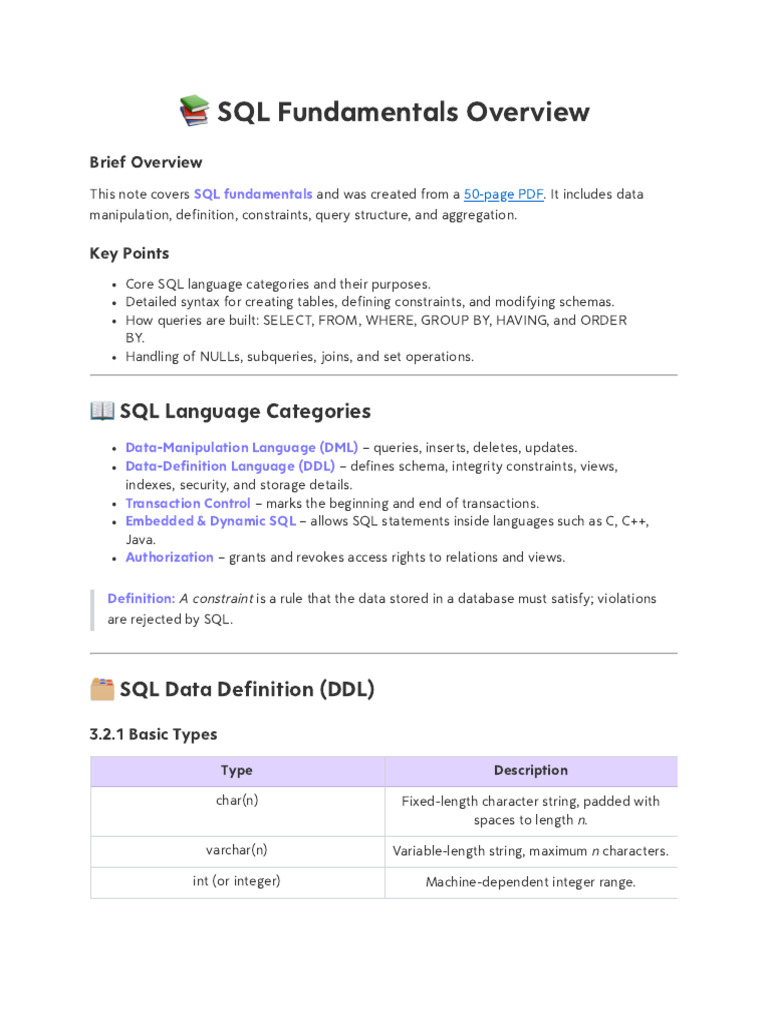 _chapter 3 | PDF | Sql | Relational Model