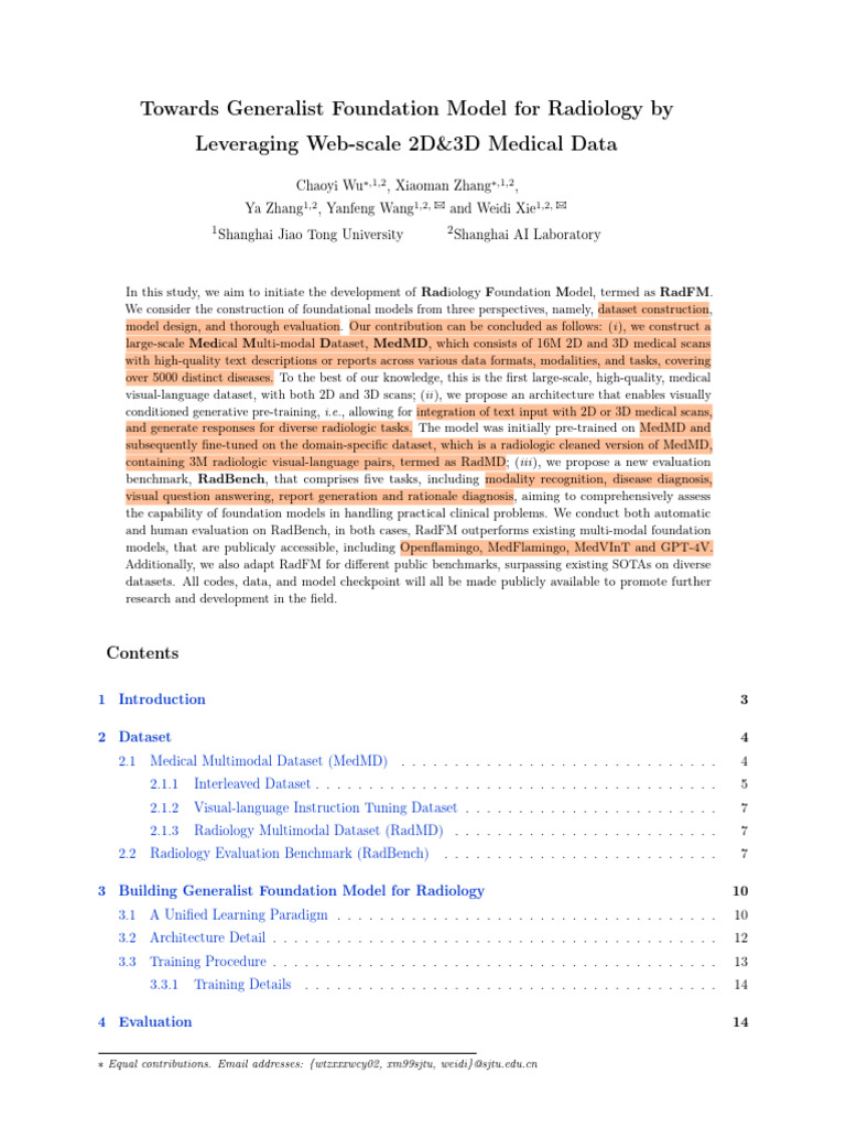 Towards Generalist Foundation Model for Radiology by Leveraging Web ...