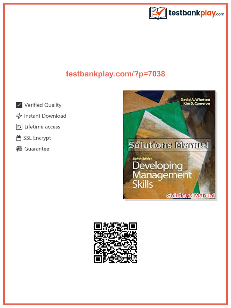 Developing Management Skills 8th Edition Whetten Solutions Manual ...