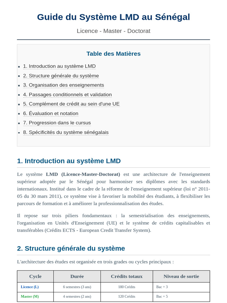 Système LMD Expliqué | PDF