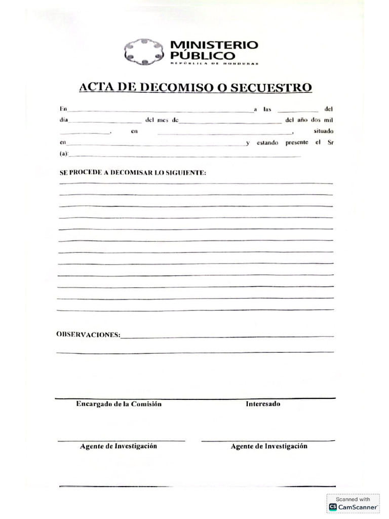 Acta de Decomiso o Secuestro | PDF