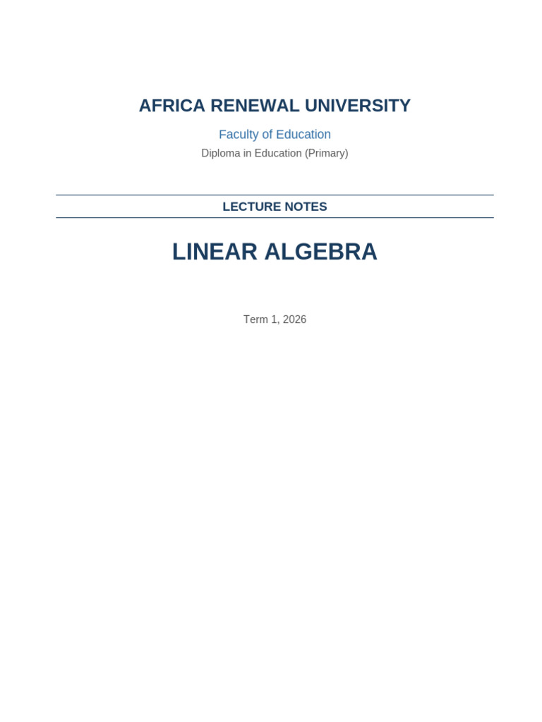 Linear Algebra Notes | PDF | Matrix (Mathematics) | Determinant