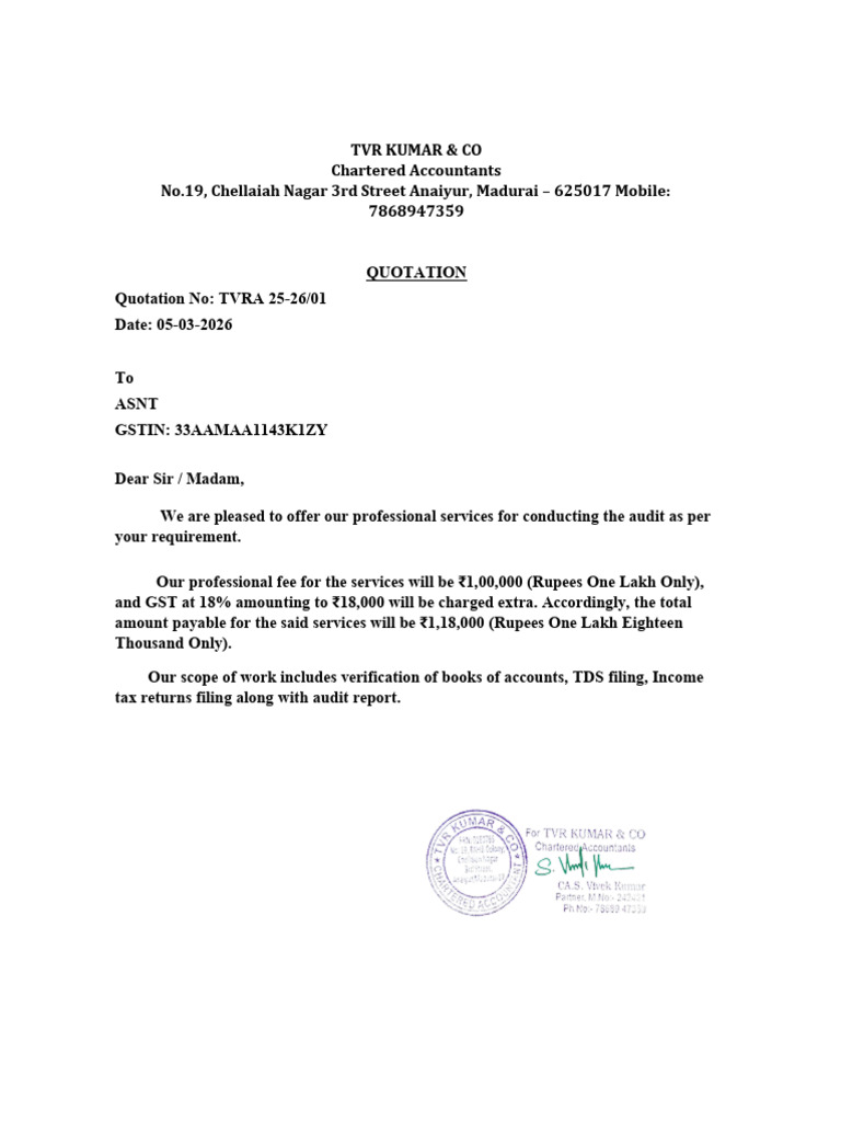 Quotation Signed | PDF