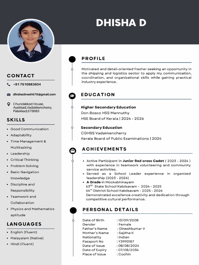DHISHA CV | PDF
