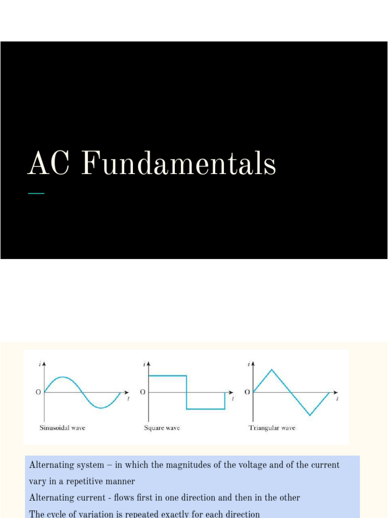 AC Fundamentals | PDF | Rectifier | Alternating Current