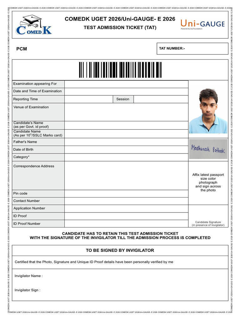 Test Admission Ticket | PDF