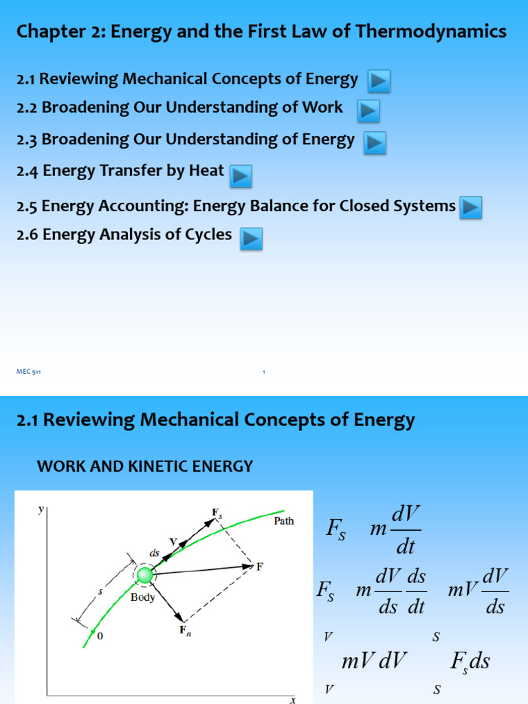 chapter 2 thermodynamics slideshow presentation | PDF | Potential ...