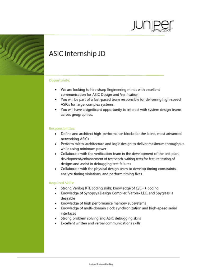 ASIC Internship JD - Intern 2026 | PDF