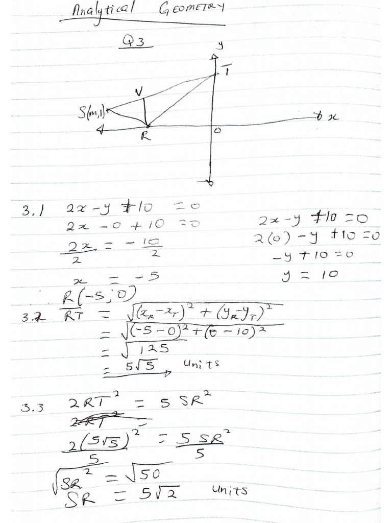Analytical Geometry Solutions | PDF