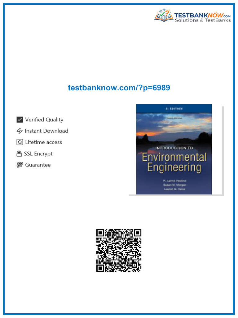 Solution Manual for Introduction to Environmental Engineering – SI ...