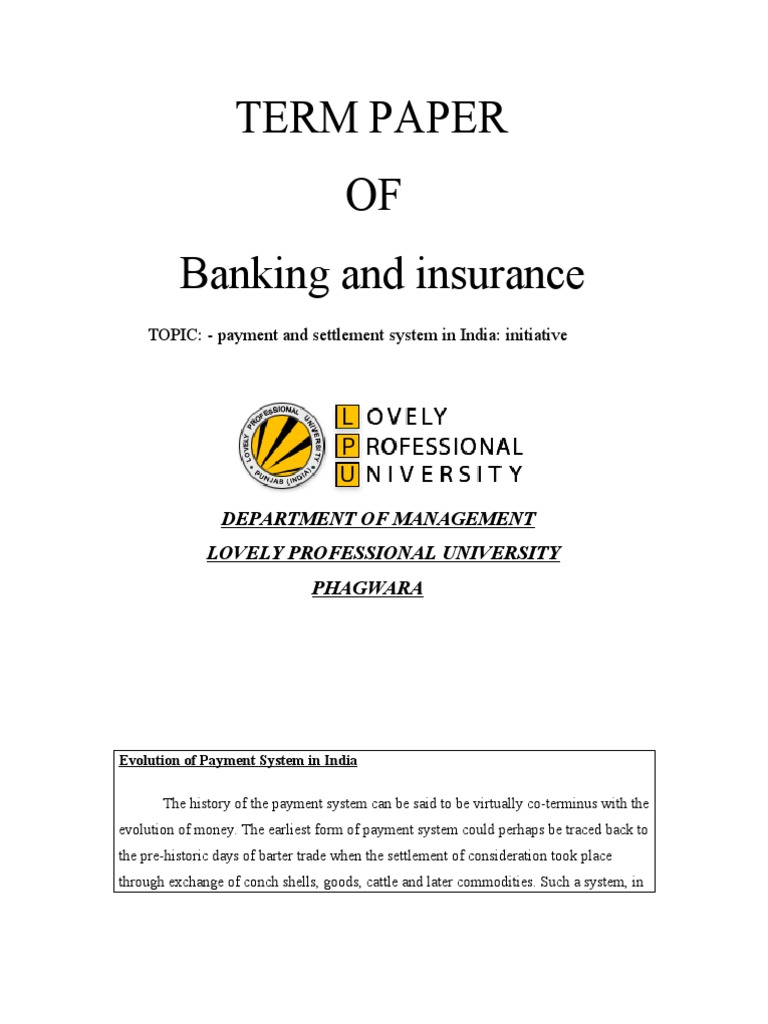 Payment And Settlement System Example
