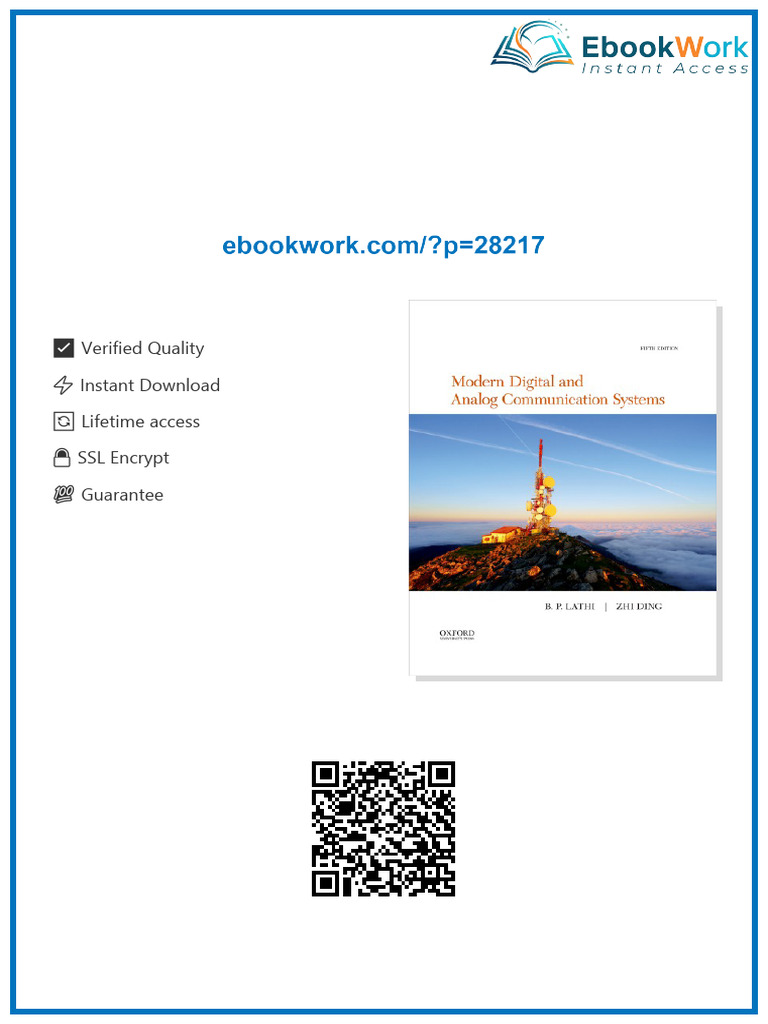 Modern Digital and Analog Communication Systems 5th Edition B. P. Lathi ...