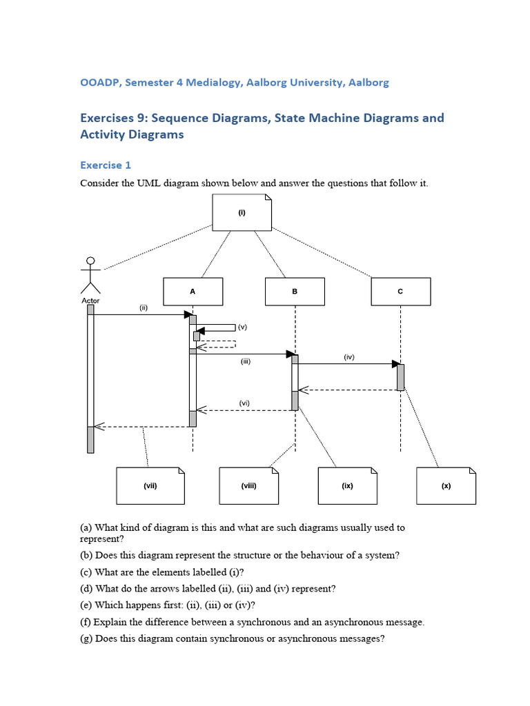 Sequence and State Machine Diagrams Exercises | PDF | Conceptual Model ...