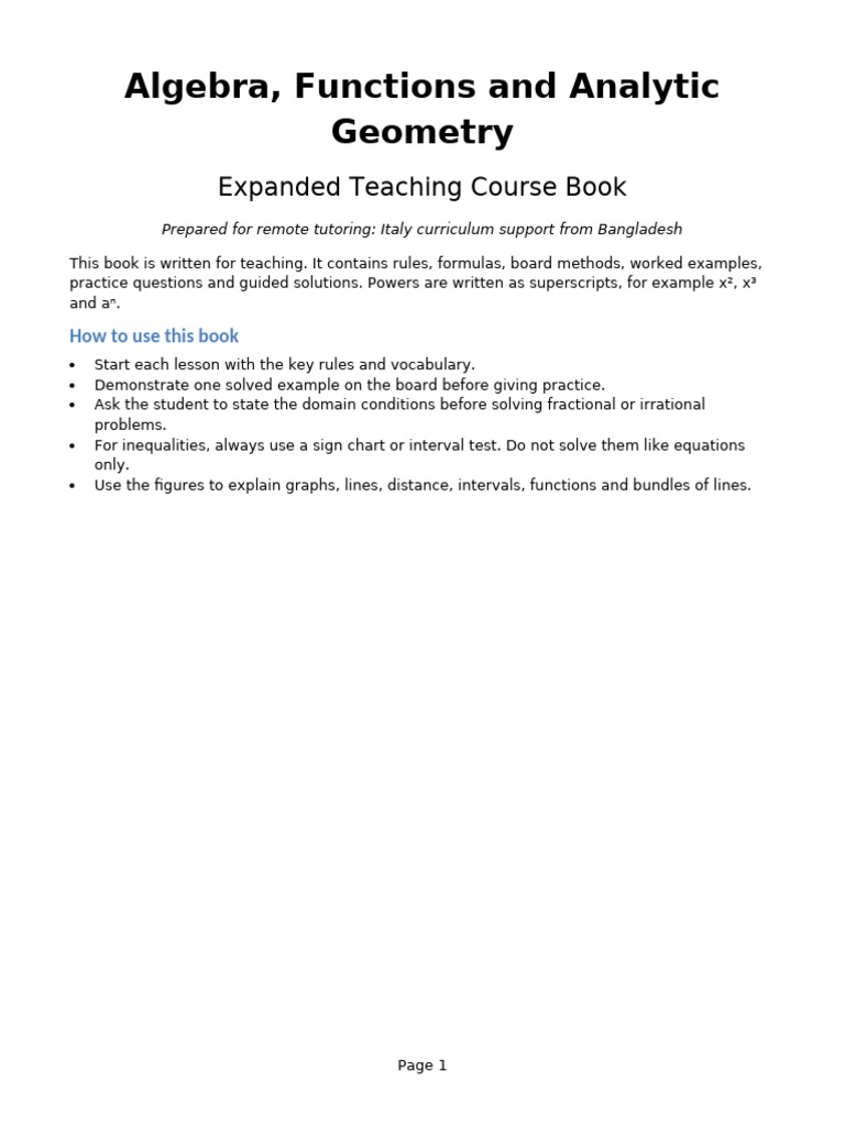 Algebra Functions CourseBook Expanded v2 | PDF | Function (Mathematics ...