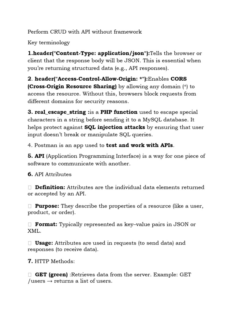Perform CRUD With API Without Framework (1) | PDF | Json | Databases