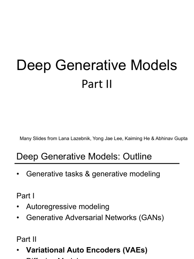 Lecture 19 Deep Generative Models Part II | PDF | Stochastic ...
