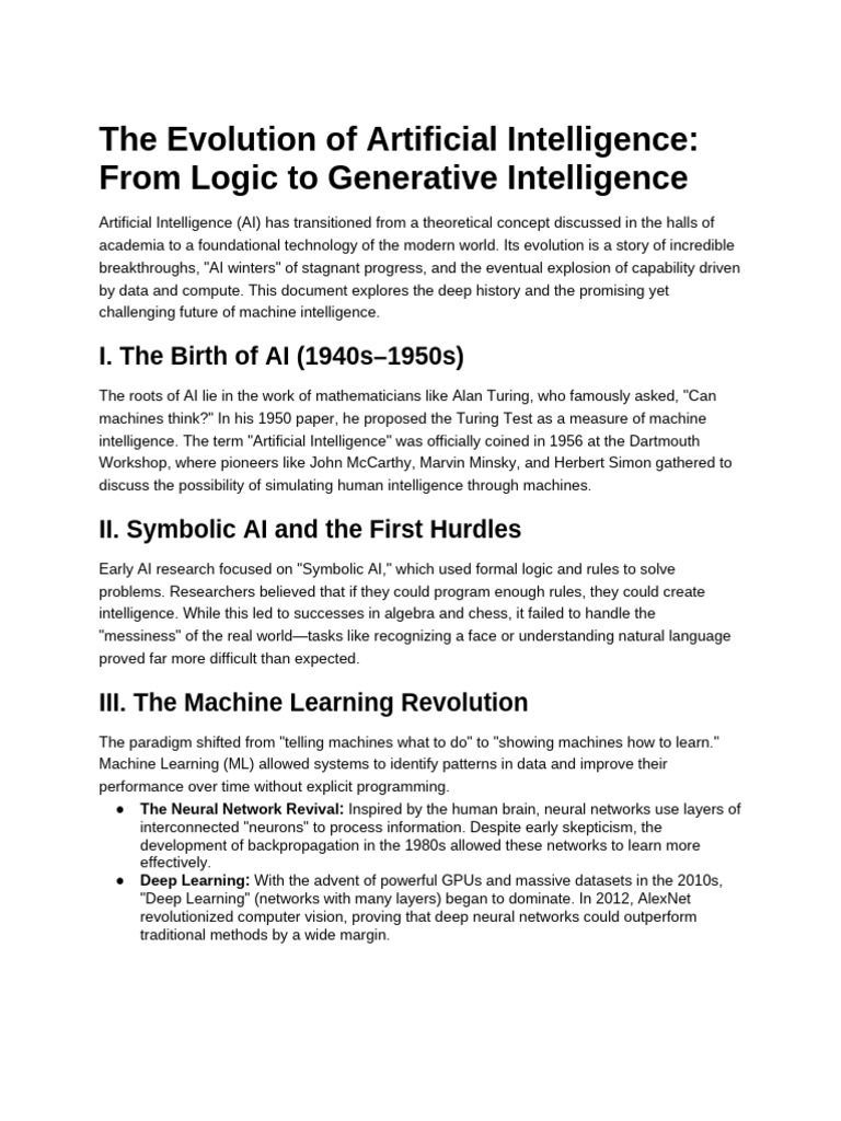 The Evolution of Artificial Intelligence V2 | PDF | Artificial ...