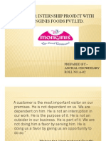 Summer Internship Project With Monginis Foods PVT - LTD