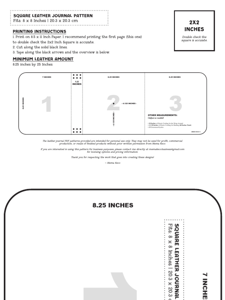 Square+ +Leather+Journal+Template+ +Mema+Keco | PDF | Manufactured Goods