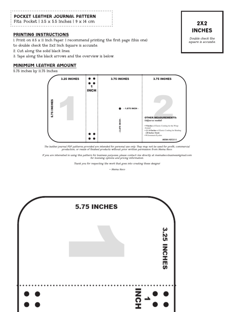 Pocket+ +Leather+Journal+Template+ +Mema+Keco | PDF | Manufactured Goods