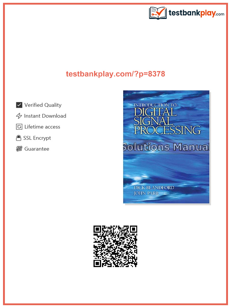 Introduction to Digital Signal Processing 1st Edition Blandford ...