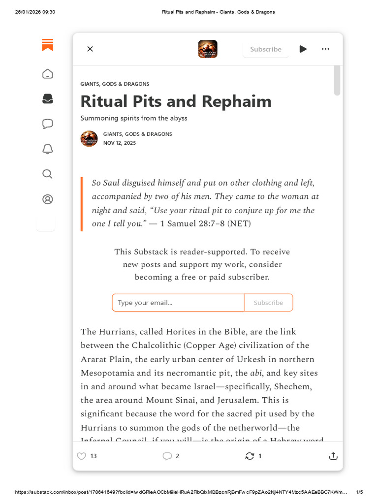 Ritual Pits and Rephaim - Giants, Gods & Dragons | PDF