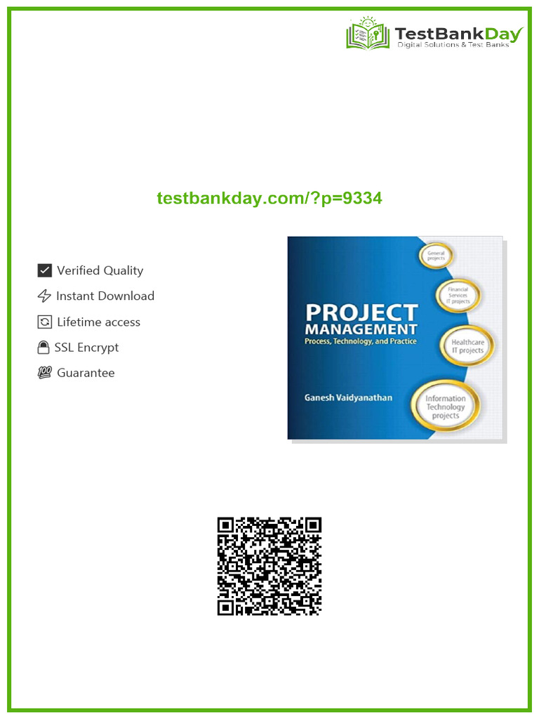 Solution Manual for Project Management Process Technology and Practice ...