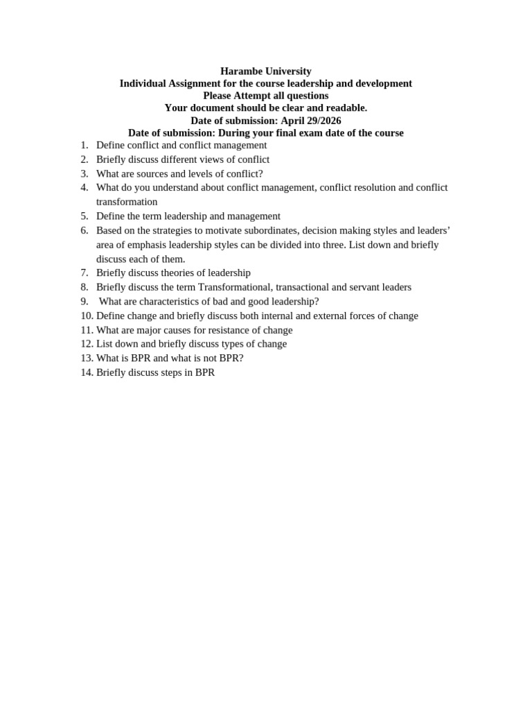 Leadership and Change Management Assignment (2) (1) | PDF