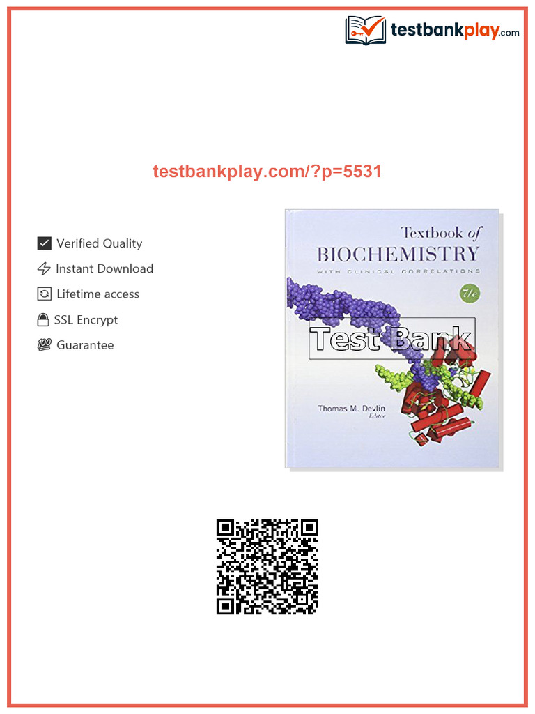 Textbook of Biochemistry With Clinical Correlations 7th Edition Devlin ...