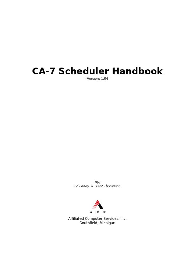 CA7 Manual | PDF | Utility Software | Computer Architecture
