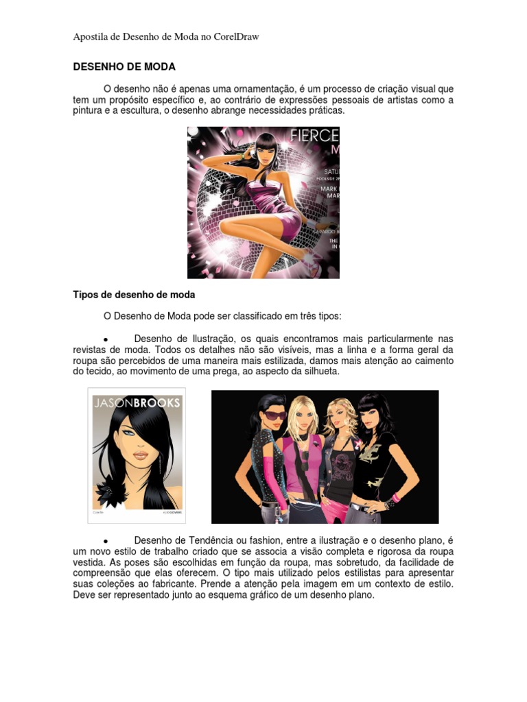Apostila de Desenho de Moda Coreldraw | PDF | Desenho | Moda, image size:768x1024