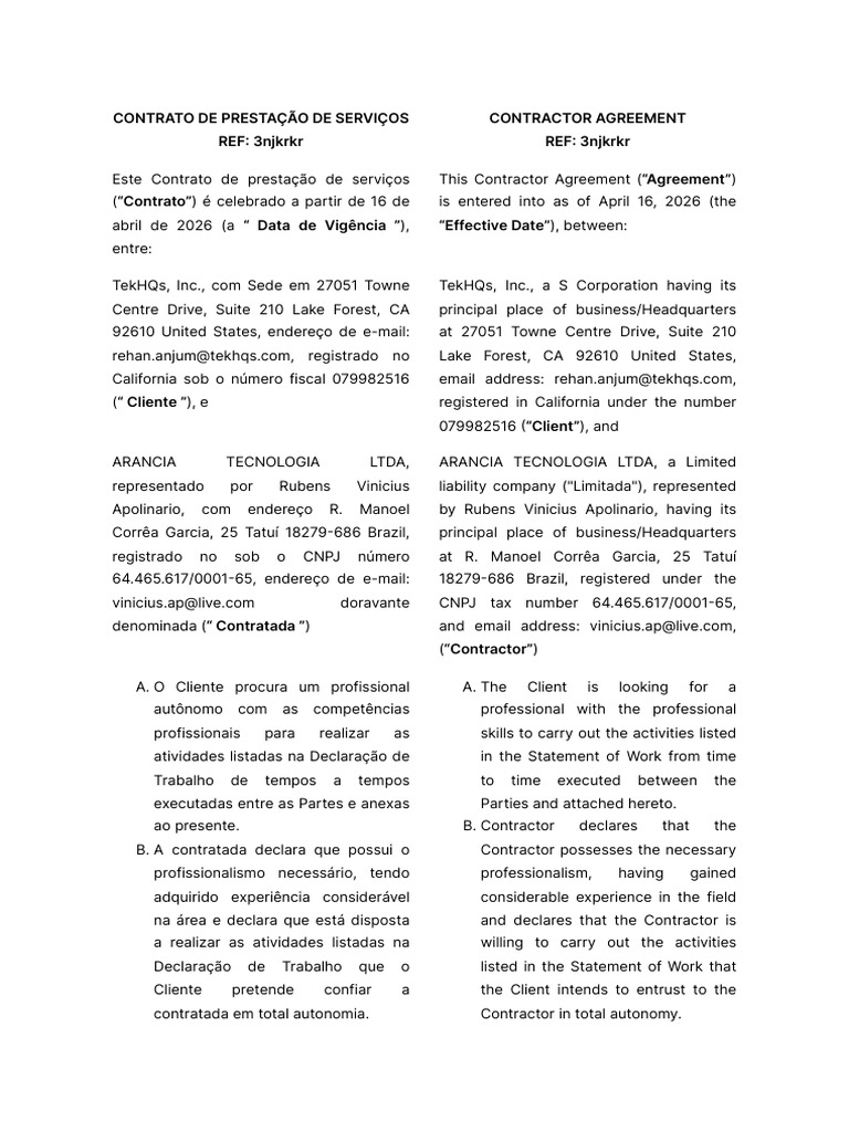 Deel Vinicius Apolinario Contract 3njkrkr | PDF | Marca comercial ...