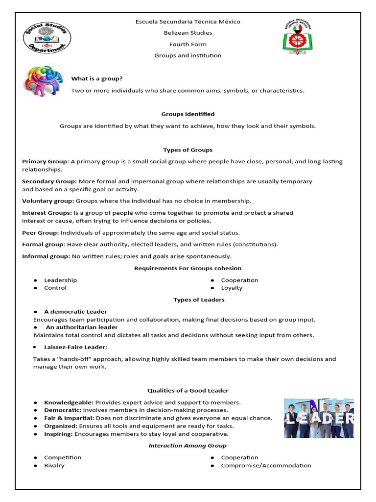 Social Handout Groups Off | PDF | Employment | Institution