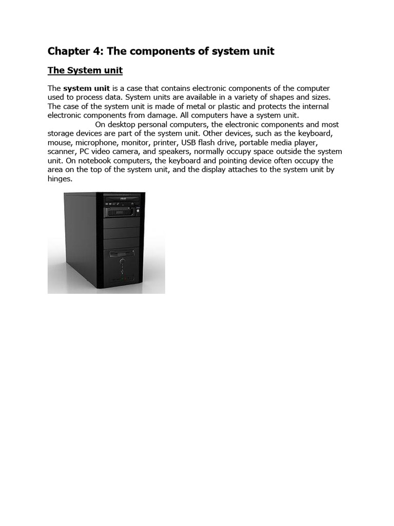 Chapter 4(System unit) | PDF | Random Access Memory | Peripheral