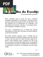 A Escolha Da Escola - Por Fernando Adão da Fonseca