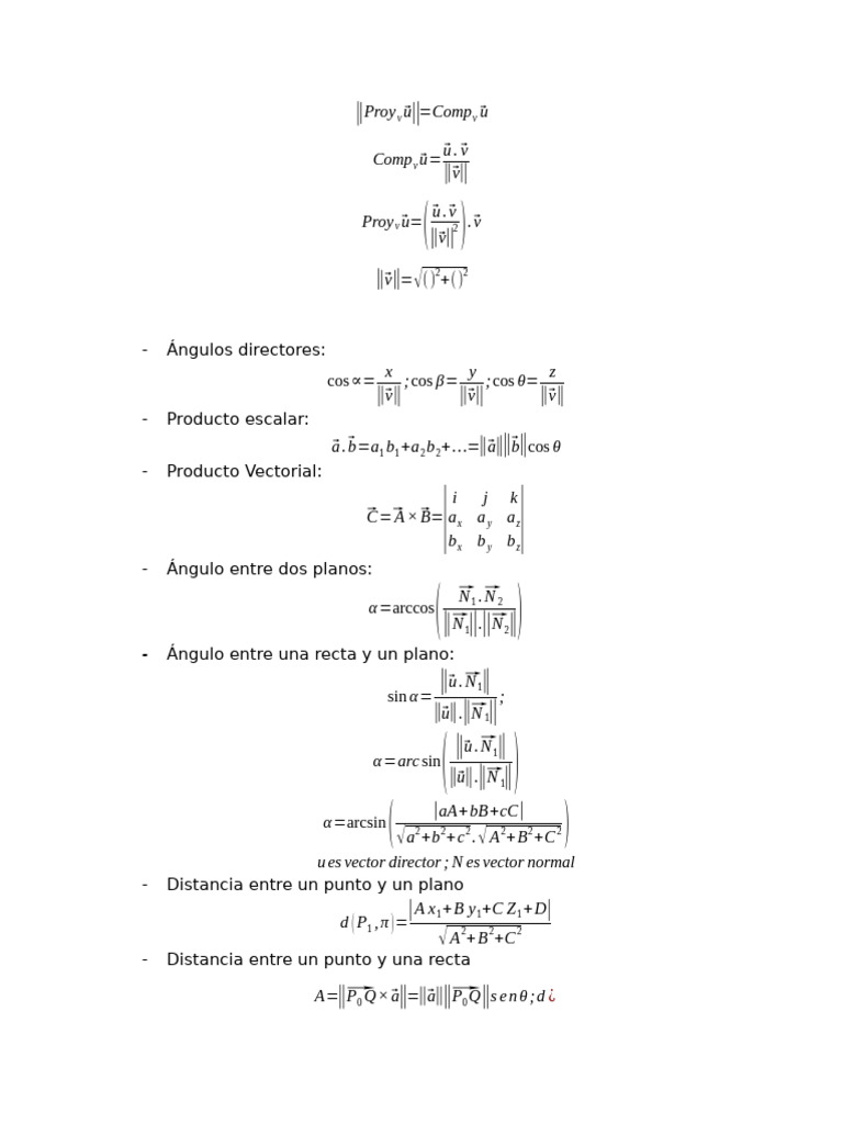 Formulas de Mate 2 | PDF | Física Matemática | Matemáticas
