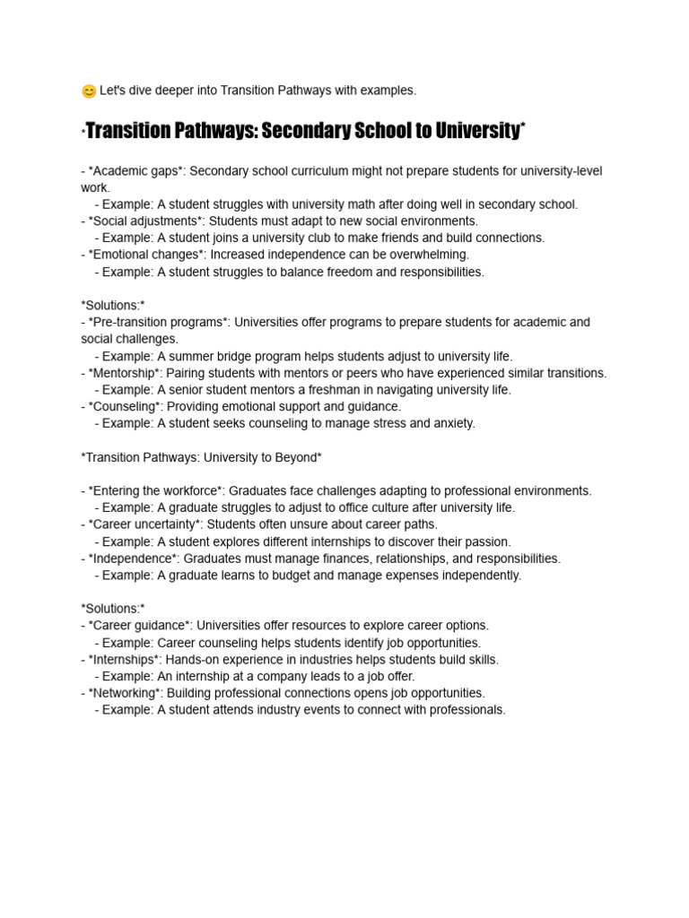 Transition Pathway | PDF