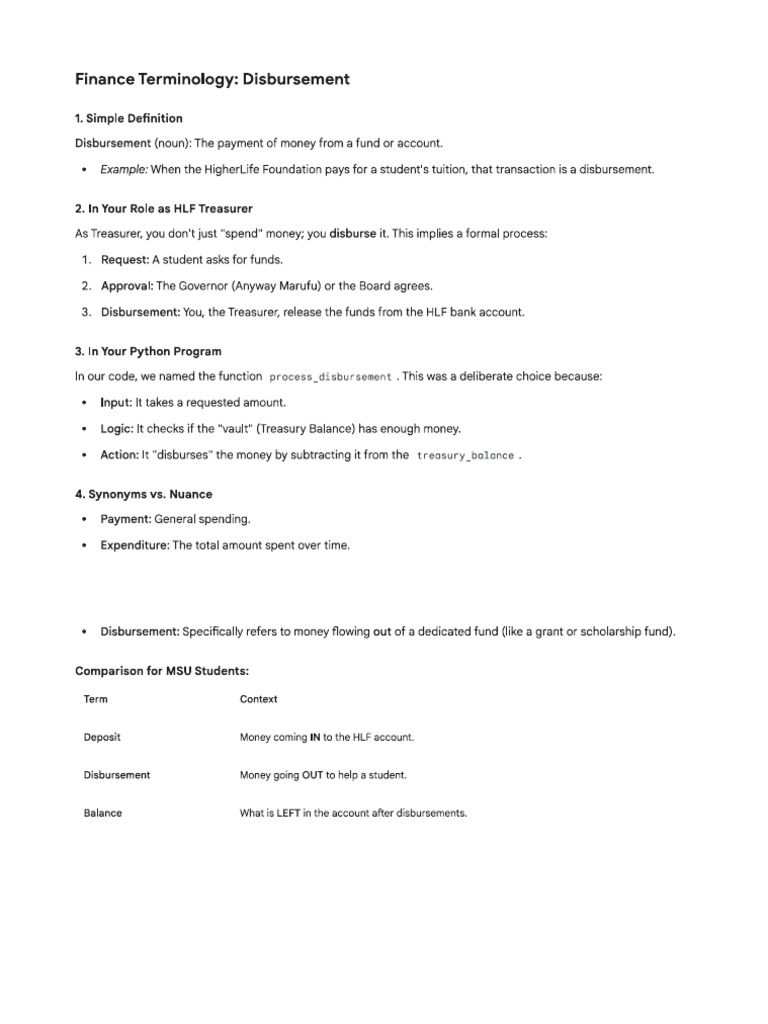 Whats Disbursement | PDF