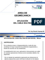 Aplicación Del Cable Bolting