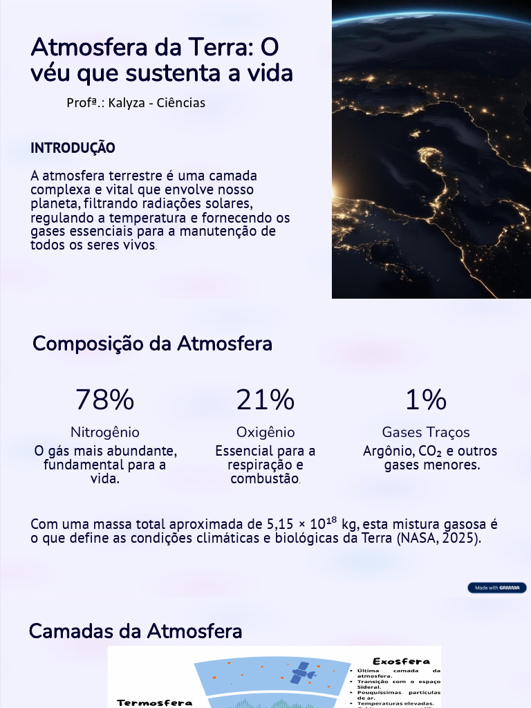Atmosfera Da Terra O Veu Que Sustenta A Vida | PDF | Atmosfera da Terra ...