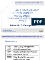 Sustainable Development of Total Quality Management Through Deming S Pdsa Cycle