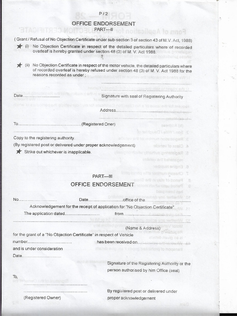 Form 28 Back | PDF
