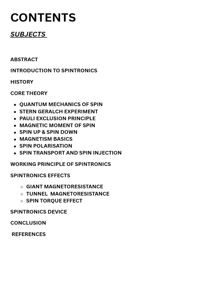 spintronics project _20260307_145328_0000 | PDF | Spin (Physics) | Electron
