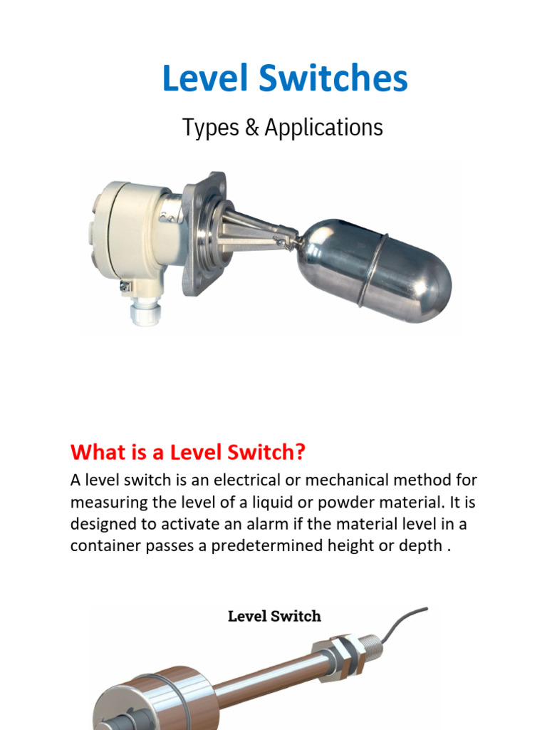 Types of Level Switches and Their Application | PDF | Switch | Buoyancy