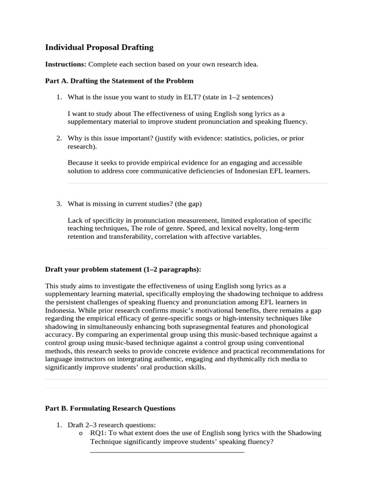 Drafting Individual Proposal_Thesis Proposal DARMA | PDF | Fluency | Rhythm