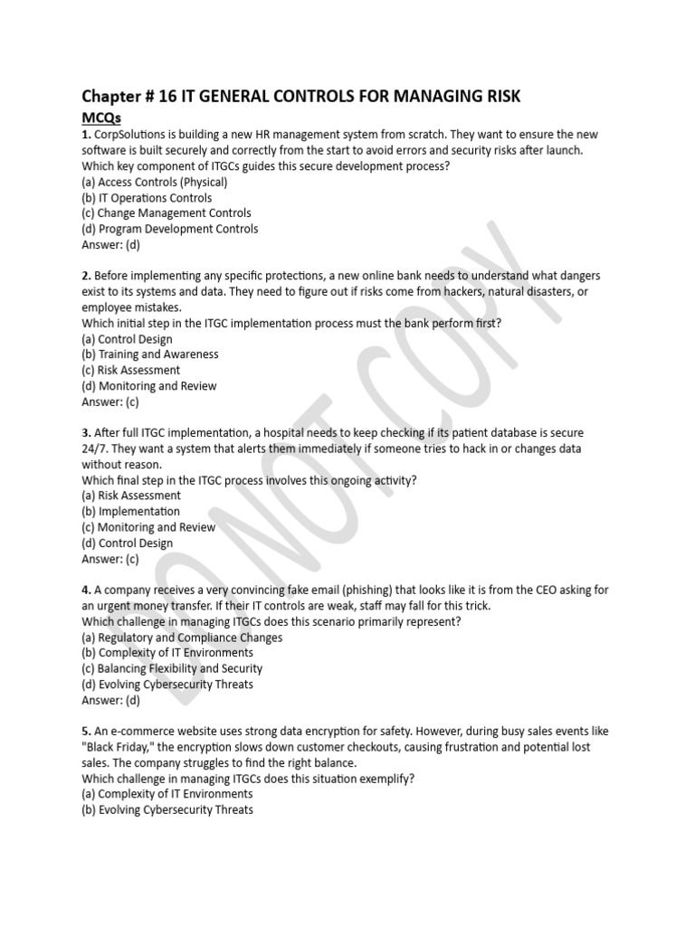 Chapter # 16 (MCQs Structured Questions) | PDF | Computer Security ...