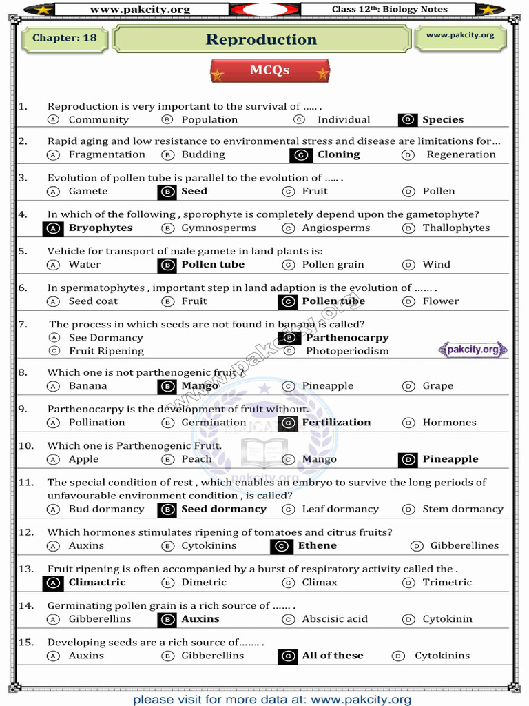 2nd Year Biology Chapter 18 Notes | PDF