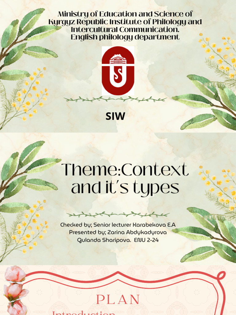Context and It’s Types | PDF | Semantics | Linguistics