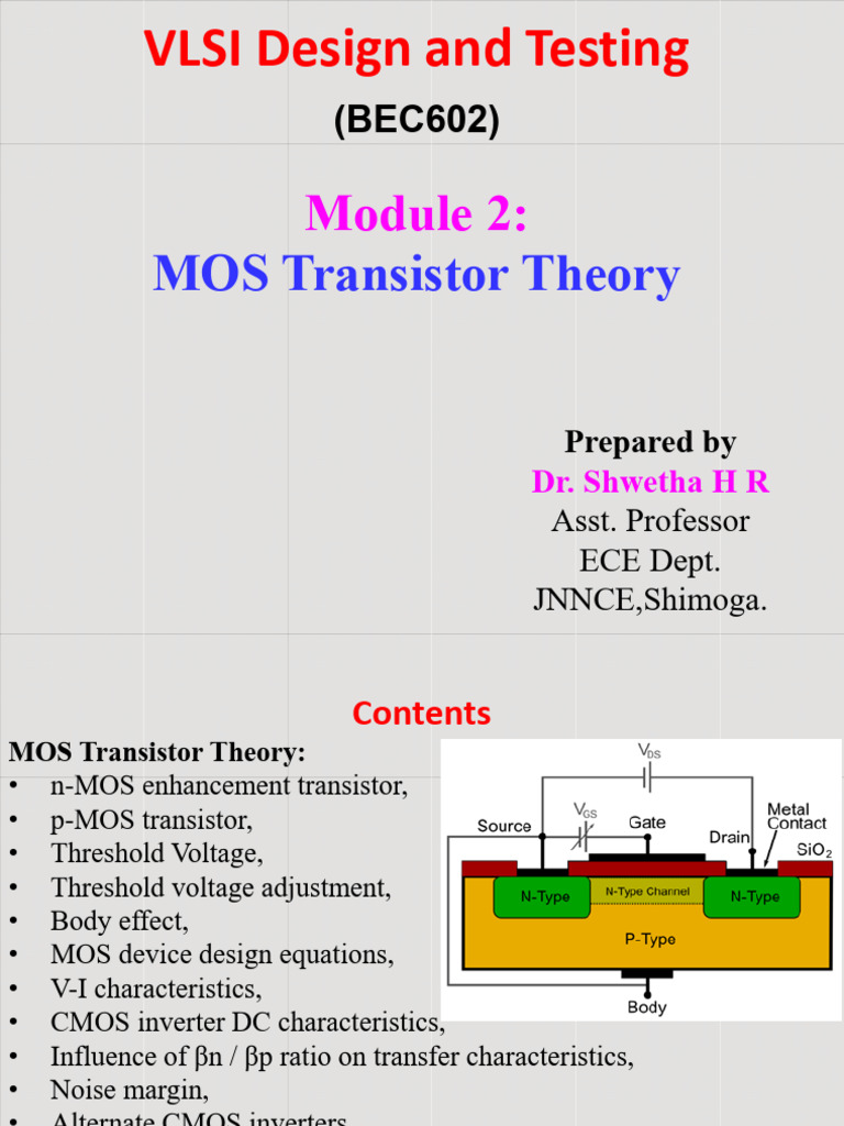 Module 2 MOS Transistor Theory | PDF | Mosfet | Field Effect Transistor